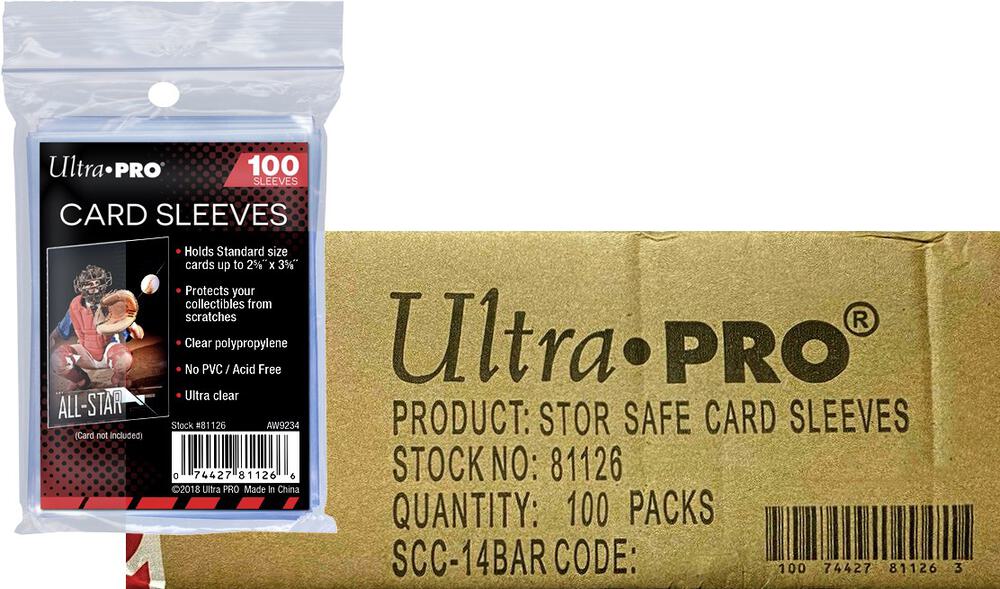 Ultra pro Penny Sleeve Case thats 100 packs of 100 sleeves 2 5/8 X 3 5/8 inches