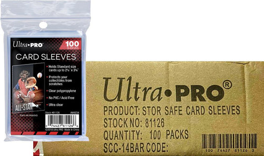 Ultra pro Penny Sleeve Case thats 100 packs of 100 sleeves 2 5/8 X 3 5/8 inches