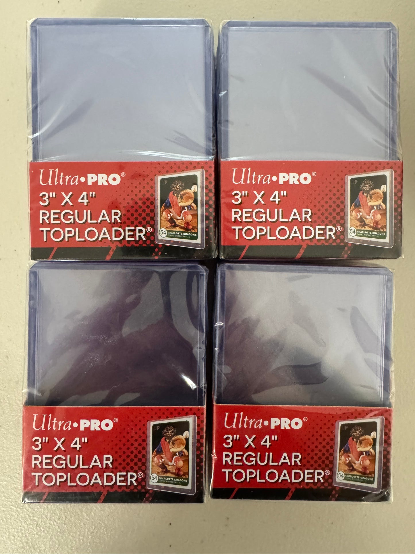 Ultra Pro 3" X 4" Regular Toploader 25 count but you get 4 of them!