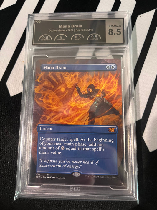 MTG Mana Drain Double Masters 2022 Borderless Non-Foil Mythic PCG 8.5 - 000141607